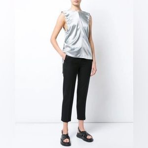 Helmut Lang Ruched Armhole Silk Tank